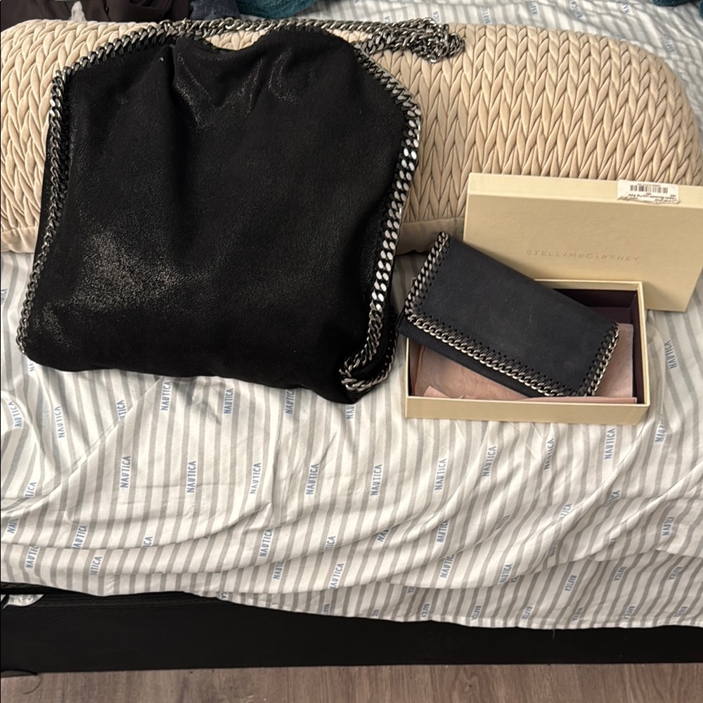 Stella McCartney Black Tote and Wallet Set